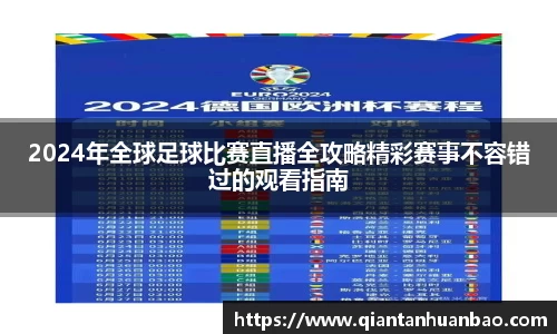 2024年全球足球比赛直播全攻略精彩赛事不容错过的观看指南